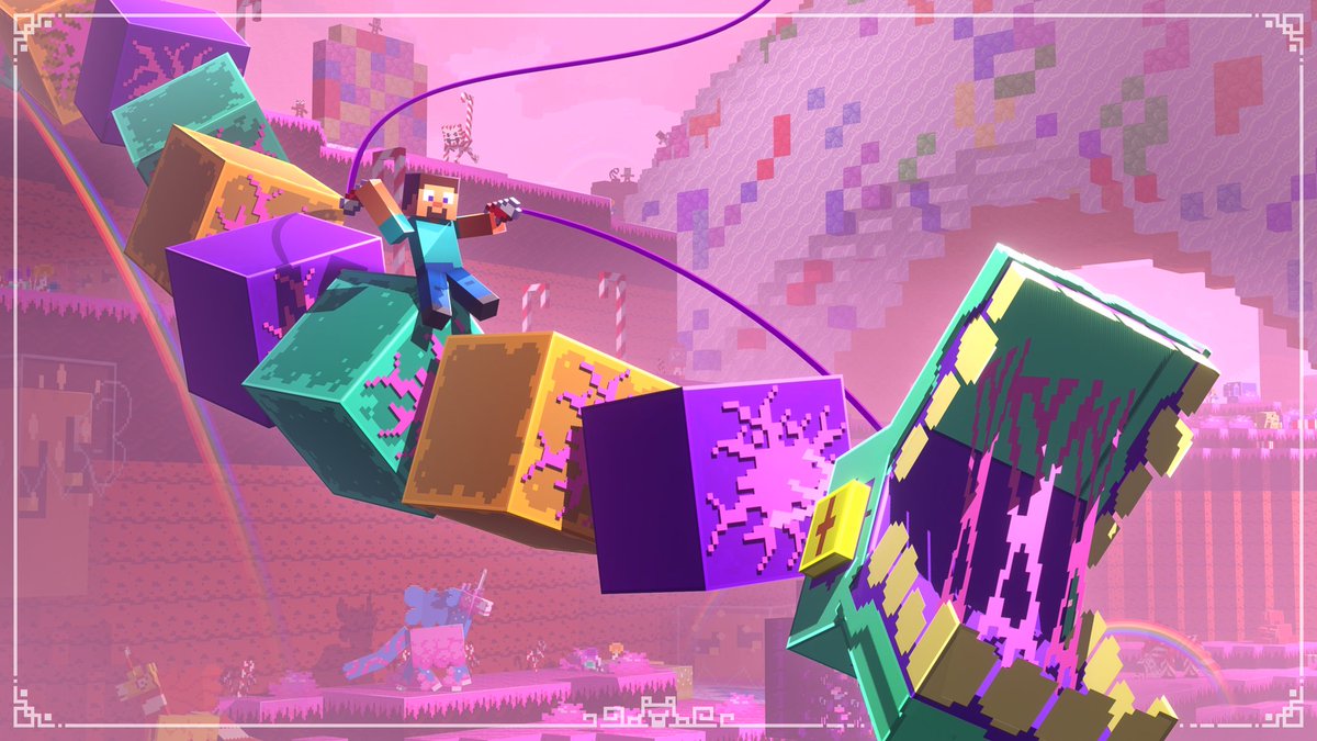 Gousisme's tweet image. Candy Cavity from Alex&apos;s Caves mod

#Minecraft #art #render