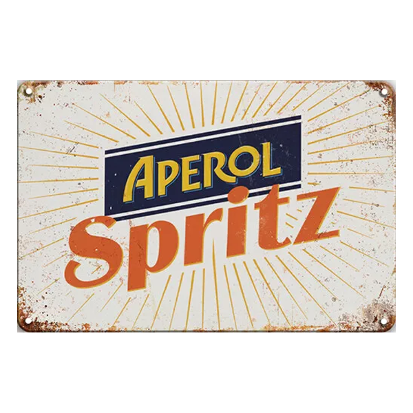 WBrothersTrad's tweet image. Bring some Aperol flair to your space! 🍊 Our Aperol Spritz Retro Aluminium Sign is the perfect addition to your home bar or man cave. 20cm x 30cm and super stylish! #AperolSpritz #RetroSign wrightbrotherstrading.com/products/apero…