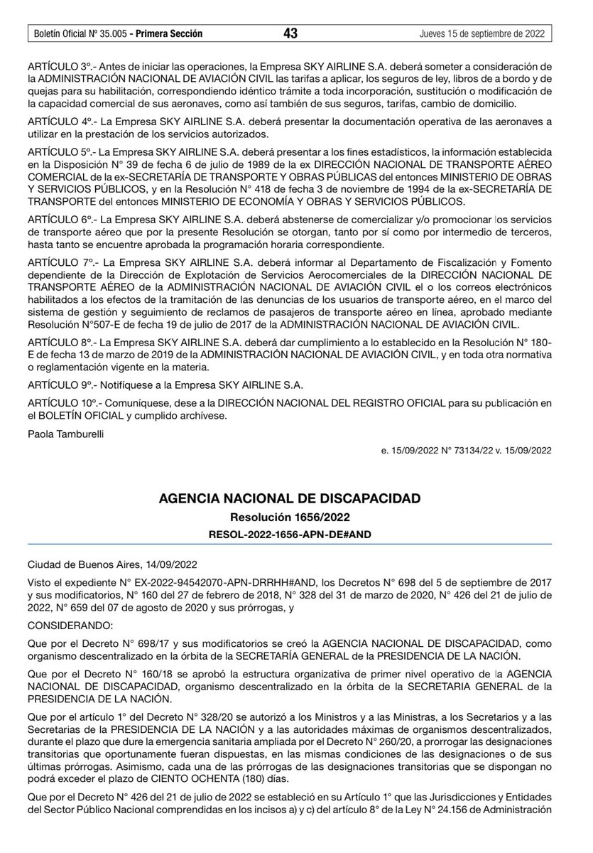 GDoggBA's tweet photo. Una vez más Sturzenegger demuestra que no tiene idea del tema aerocomercial. 

La autorización de rutas internacionales a SKY no requería una audiencia pública porque ya existía un acuerdo bilateral con Chile. 

De la misma manera le fue autorizada en 2022 Santiago-Bariloche. https://t.co/7biKciW5rV