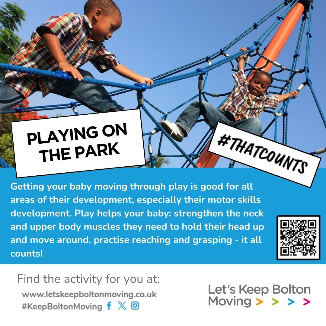 KeepBoltonMovin's tweet image. 🌟 Play isn’t just fun – it’s crucial for your child’s growth! 🌟 Strengthen their motor skills and let them explore the world around them through active play. 
Every movement counts! 💪 
#LetskeepBoltonMoving #ThatCounts