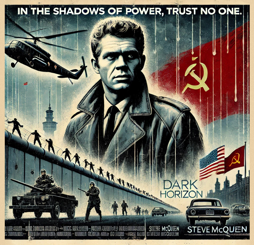 ▶️ tinyurl.com/ArtificialMcQu… ChatGPT film DARK HORIZON, 1964: Set during the Cold War, Steve McQueen plays a disillusioned CIA agent who uncovers a Soviet plot to sabotage a U.S. military base. He must confront his past to prevent a global disaster #SteveMcQueen #Hollywood