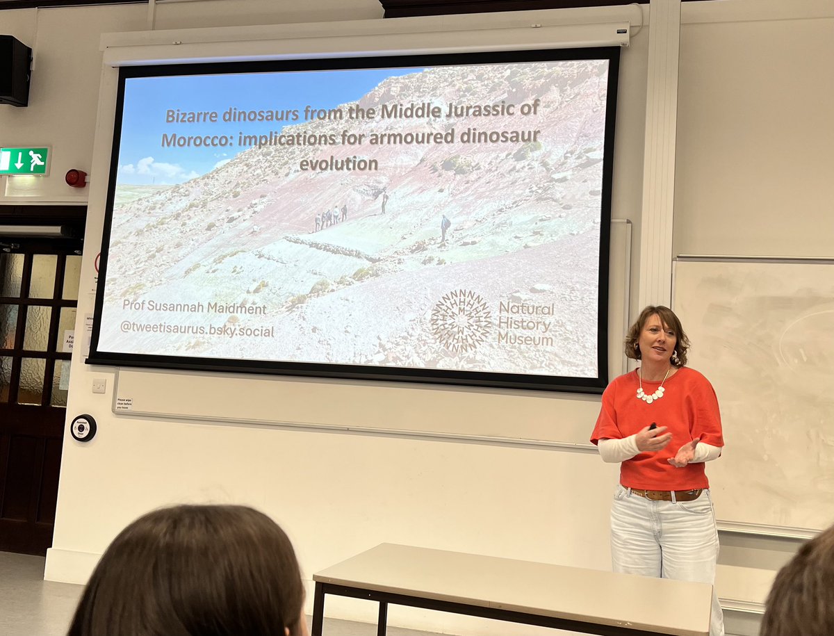 Phil Donoghue (@glpcjd) on Twitter photo This week Prof Susie Maidment @Tweetisaurus from <a href="/NHM_London/">Natural History Museum</a> gave the palaeo seminar <a href="/BristolPalaeo/">UoB Palaeobiology</a> on Middle Jurassic armoured dinosaurs from Morroco This week Prof Susie Maidment @Tweetisaurus from <a href="/NHM_London/">Natural History Museum</a> gave the palaeo seminar <a href="/BristolPalaeo/">UoB Palaeobiology</a> on Middle Jurassic armoured dinosaurs from Morroco