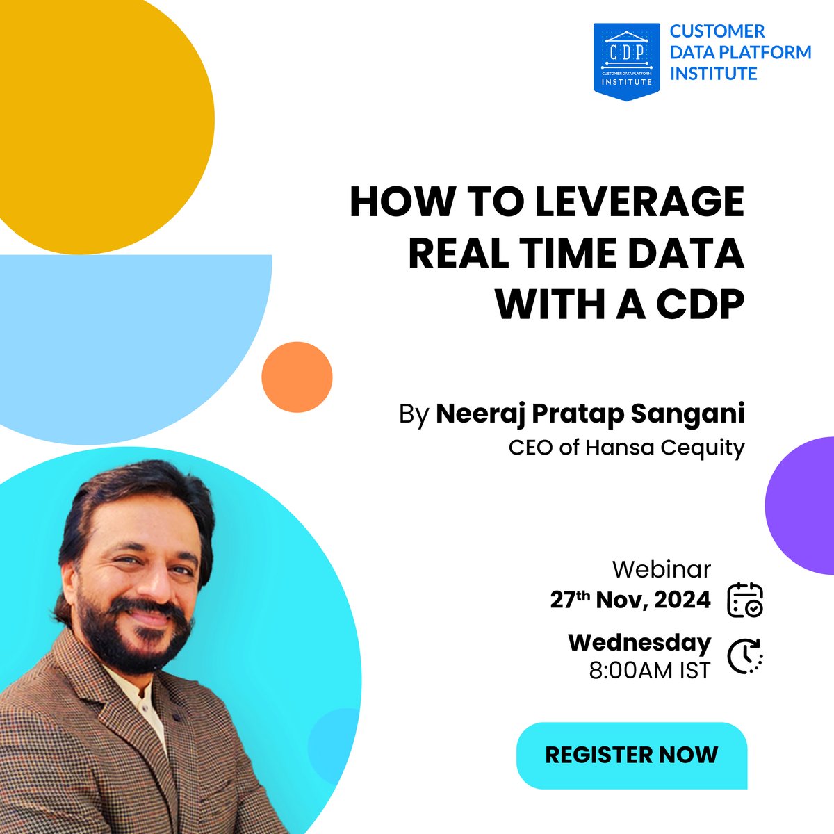 Hansa Customer Equity Pvt. Ltd. (@hansa_cequity) on Twitter photo Imagine making decisions based on up-to-the-minute insights—sounds powerful, right? Join <a href="/NeerajSangani/">Neeraj Pratap</a>, CEO of Hansa Cequity on Nov 27th to learn how to leverage real-time data with a CDP to make smarter business moves.
To register visit bit.ly/3AqxHGr
#CDPInstitute Imagine making decisions based on up-to-the-minute insights—sounds powerful, right? Join <a href="/NeerajSangani/">Neeraj Pratap</a>, CEO of Hansa Cequity on Nov 27th to learn how to leverage real-time data with a CDP to make smarter business moves.
To register visit bit.ly/3AqxHGr
#CDPInstitute