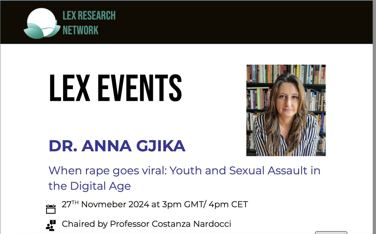 Gender and Justice (@gendrjustjrnl) on Twitter photo 📢<a href="/GendrJustJrnl/">Gender and Justice</a> is affiliated with @ResearchLex an international/interdisciplinary network focused on #gender #equality #justice #LEX has an event which is open to all-details 👇& sign ups on the LEX HOMEPAGE lexnetwork.org 📢<a href="/GendrJustJrnl/">Gender and Justice</a> is affiliated with @ResearchLex an international/interdisciplinary network focused on #gender #equality #justice #LEX has an event which is open to all-details 👇& sign ups on the LEX HOMEPAGE lexnetwork.org