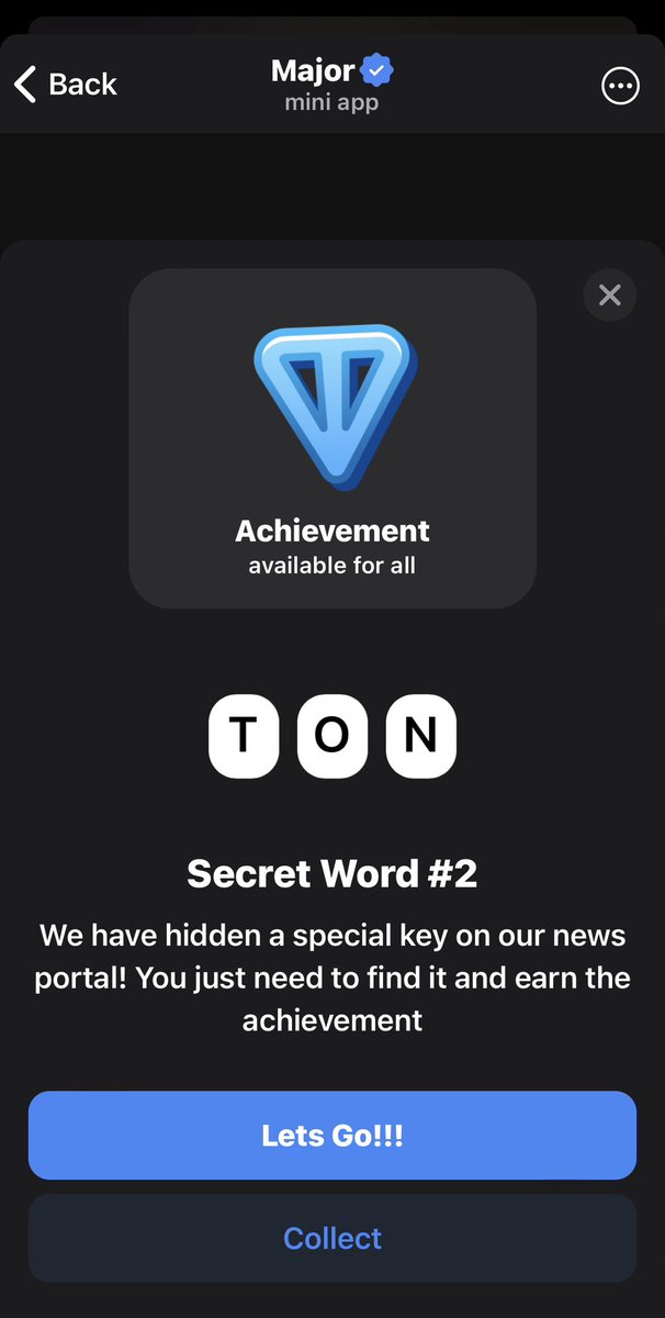 winner247code's tweet image. Go and claim your achievement, on #Majorpuzzle the word is, TON

#blumcodes