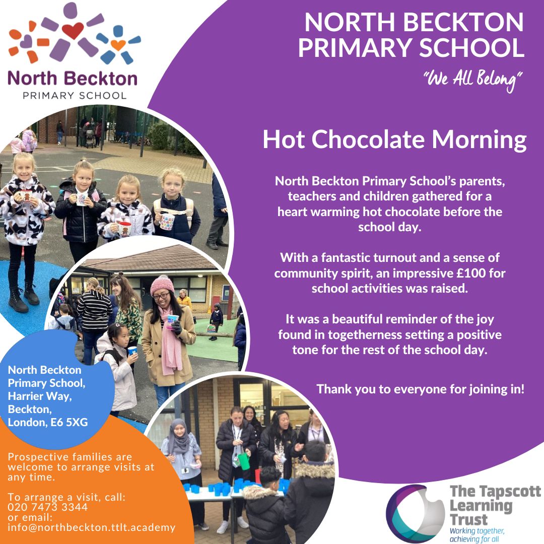 North Beckton Primary School enjoyed a hot chocolate morning! #Newham #Primary #Education