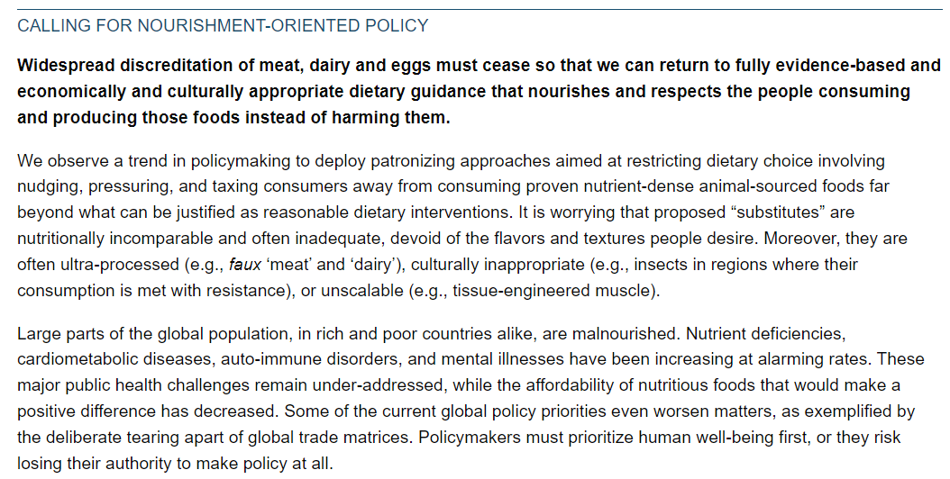 fleroy1974's tweet photo. 1⃣ NOURISHMENT - Widespread discreditation of meat, dairy & eggs must cease so that we can return to fully evidence-based & economically & culturally appropriate dietary guidance that nourishes & respects the people consuming & producing those foods instead of harming them. https://t.co/Sani73Jq0M
