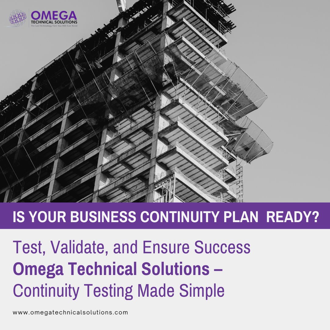 OTSITechTips's tweet photo. A plan is only effective if it’s tested. Business Continuity Testing ensures your team is prepared, and systems stay up during disruptions.

Omega Technical Solutions helps you test and validate your plan.

Ready to test? Contact us: https://t.co/bBzAOxHlq1

#ContinuityTesting https://t.co/rIVK4GHQUR