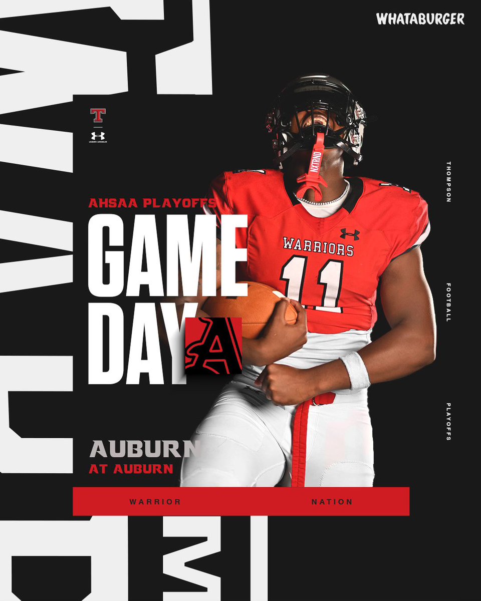 Wake up Warriors, it’s GAME DAY! The Warriors are on the road &amp; headed to Auburn for Round #2! Can’t make it to the game? No worries—catch all the action live on the NFHS Network and cheer on the Warriors!
📍 Auburn High School 
⏰ 7:00
📺 NFHS Network 
🎟️ gofan.co