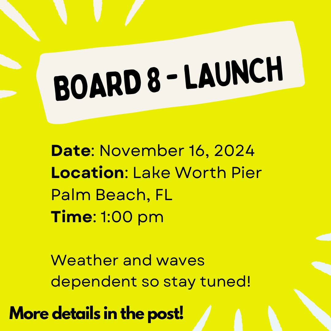 For those in the area in Florida who’d like to see the board tomorrow ❤️