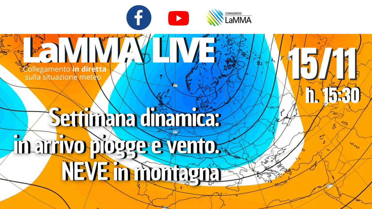 flash_meteo's tweet photo. Non perdete #LammaLIVE tra poco alle 15:30 con le previsioni per la settimana in diretta dalla sala meteo LaMMA.
>> Oggi parleremo del cambio di circolazione atteso per la prossima settimana.
🟢 Youtube: https://t.co/BZFKWasDNB
🟢 Facebook: https://t.co/jG0LZAvAq4 https://t.co/6eEsZiSzSo