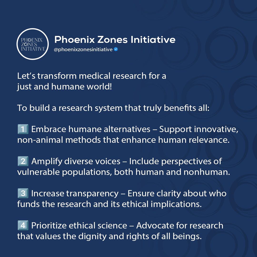 PZInitiative's tweet photo. 🧬 Rethink medical research with Phoenix Zones Initiative!
Embrace humane, ethical approaches that respect all lives, amplify diverse voices, and ensure transparency for a just, effective system benefiting everyone.
#TransformMedicalResearch #EthicalResearch #GlobalWellbeing https://t.co/kQQRpd8FZg