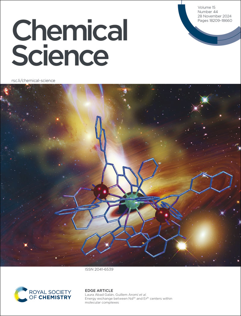 ChemicalScience's tweet photo. Issue 44 is here 🎉 Our front cover this week features Guillem Aromí, Laura Abad Galán et al 🤩

'Energy exchange between Nd3+ and Er3+ centers within molecular complexes'

🔗 https://t.co/YI0PQ1hMGx

#ChemSciCovers https://t.co/bYwXBneb6H