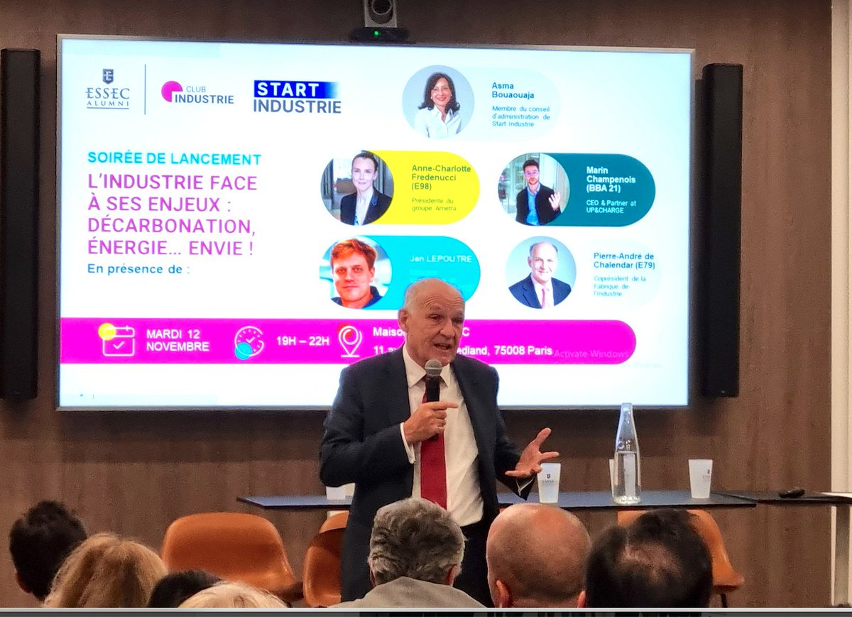 essecalumni's tweet photo. 👥 COMMUNAUTÉS | Virginie Saks (E09) et son équipe ont lancé le nouveau Club ESSEC Alumni Industrie lors d'une soirée inspirante en présence de son président d'honneur Pierre-André de Chalendar (E79) et d'invités d'exception.

▪️ Rejoignez le club ici : https://t.co/ZBmnlVE1Yy https://t.co/aLQWQ6s5Ri