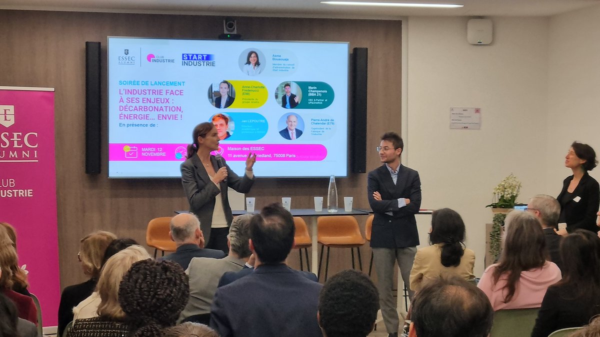 essecalumni's tweet photo. 👥 COMMUNAUTÉS | Virginie Saks (E09) et son équipe ont lancé le nouveau Club ESSEC Alumni Industrie lors d'une soirée inspirante en présence de son président d'honneur Pierre-André de Chalendar (E79) et d'invités d'exception.

▪️ Rejoignez le club ici : https://t.co/ZBmnlVE1Yy https://t.co/aLQWQ6s5Ri