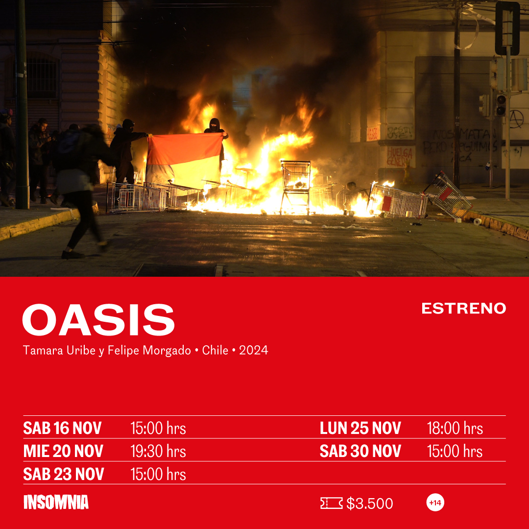 📅¿Ya vieron “Oasis”? En noviembre seguimos presentando este documental que reflexiona sobre momentos cruciales del país.

​🎟️Entradas a la venta en boletería.