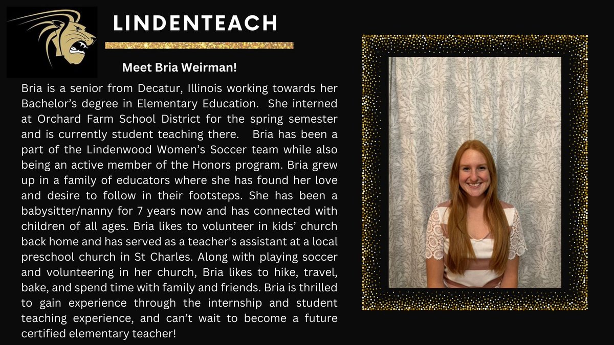 Learn more about the LindenTeach Internship and apply by visiting the LindenTeach website. Applications for Spring 2025 internships are due December 1st. Contact aaldridge@lindenwood.edu for more information.