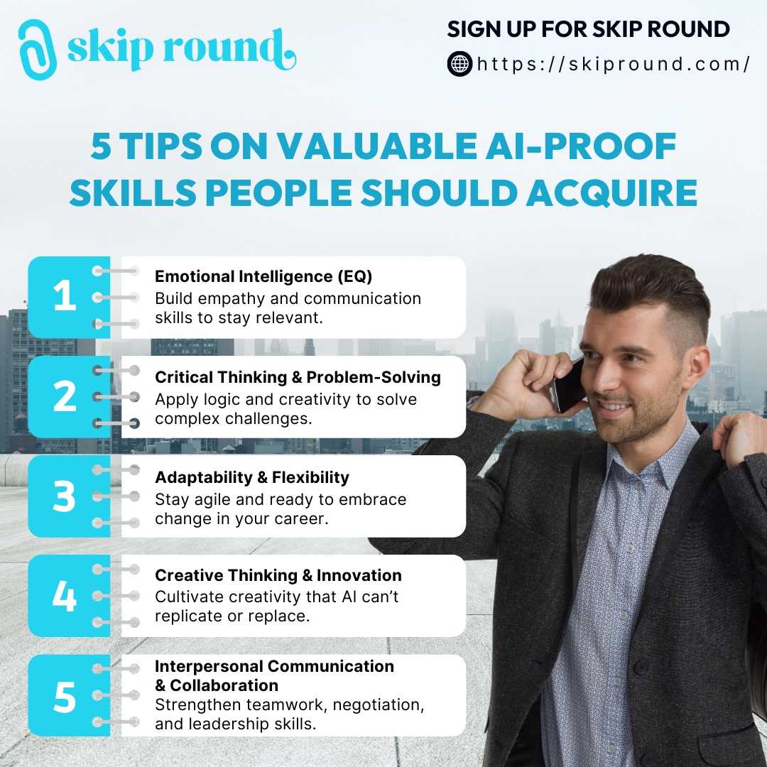 skipround's tweet photo. 🌟 Future-proof your career! 🌟 Discover 5 essential skills that will keep you ahead in an AI-driven world.

Ready to enhance your skillset? 

Sign up to start networking effectively!

🌐https://t.co/7EppyayAbC

#careerdevelopment #futureofwork #techinnovation #professionalgrowth https://t.co/Oh9H37e539