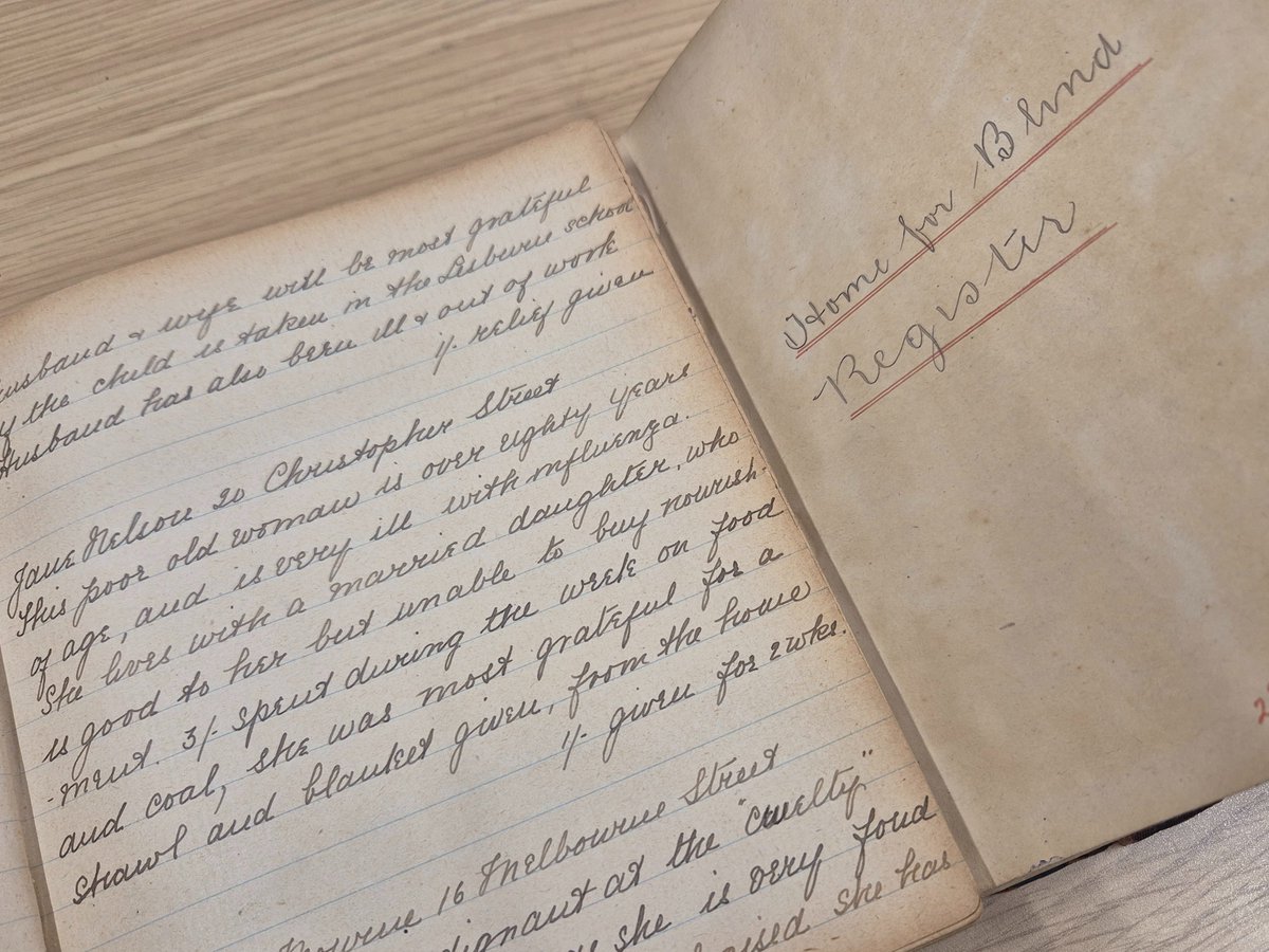 Today we received a lovely surprise!

We are very grateful to have received the donation of two notebooks from the Home of the Blind, dated from 1906! Thank you for trusting us to look after them, and we look forward to telling some of the stories held in their pages soon (once