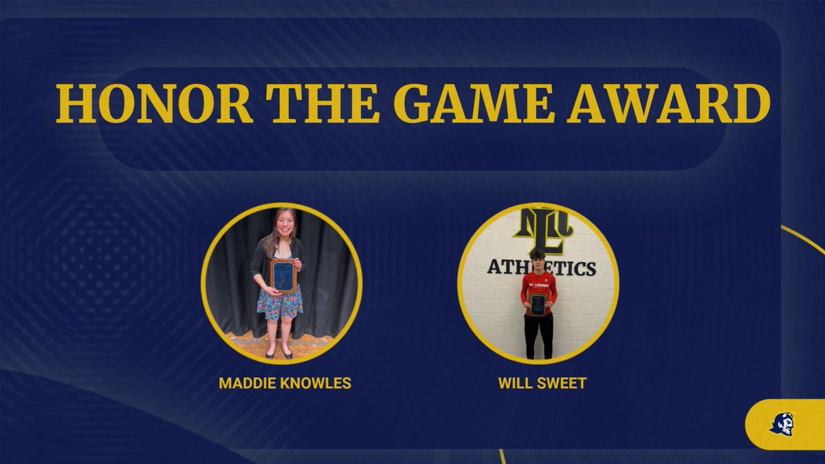 Congrats to Maddie Knowles and Will Sweet for winning the prestigious Honor the Game Award at last night's Fall Sports Recognition night!!  #Leboproud  <a href="/jthompsonmtlsd/">Joel Thompson</a>  <a href="/mtsd/">M</a>