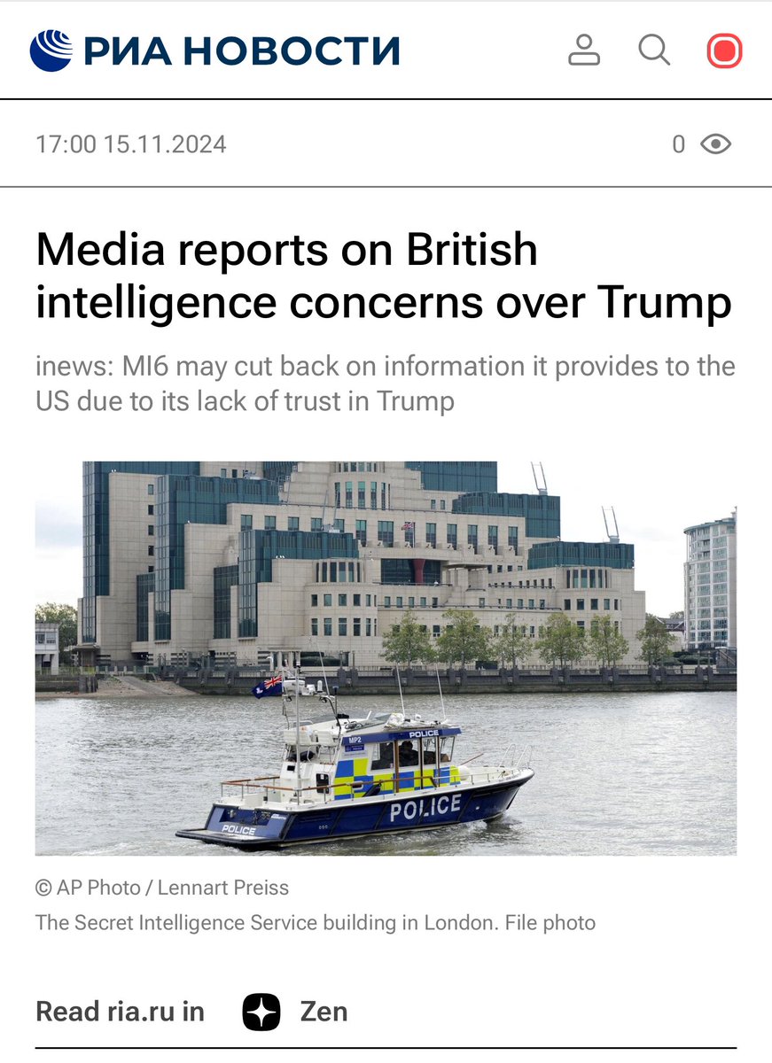 Russia is gloating that UK may limit intelligence sharing with the U.S. Frankly I don’t see any ally sharing intel with US going forward
