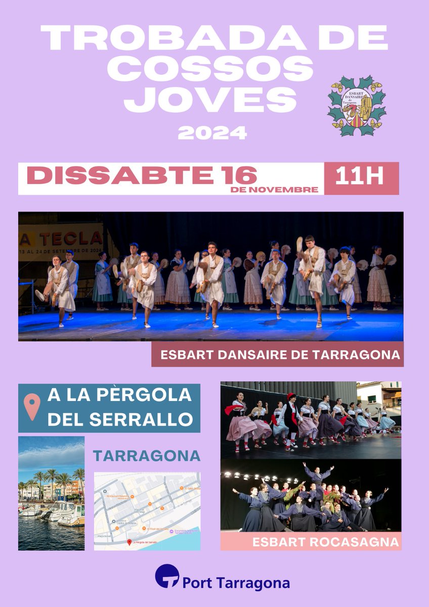 Les dansaires del grup de Juvenils i Precos demà estrenen curs amb una actuació en conjunt amb l’Esbart Dansaire de Tarragona (<a href="/DeEsbart1978/">Esbart Dansaire de Tarragona</a>)

No t'ho perdis!!

📍Pèrgola del Serrallo, Tarragona
🗓️ Dissabte 16 de novembre
🕔 A les 11h