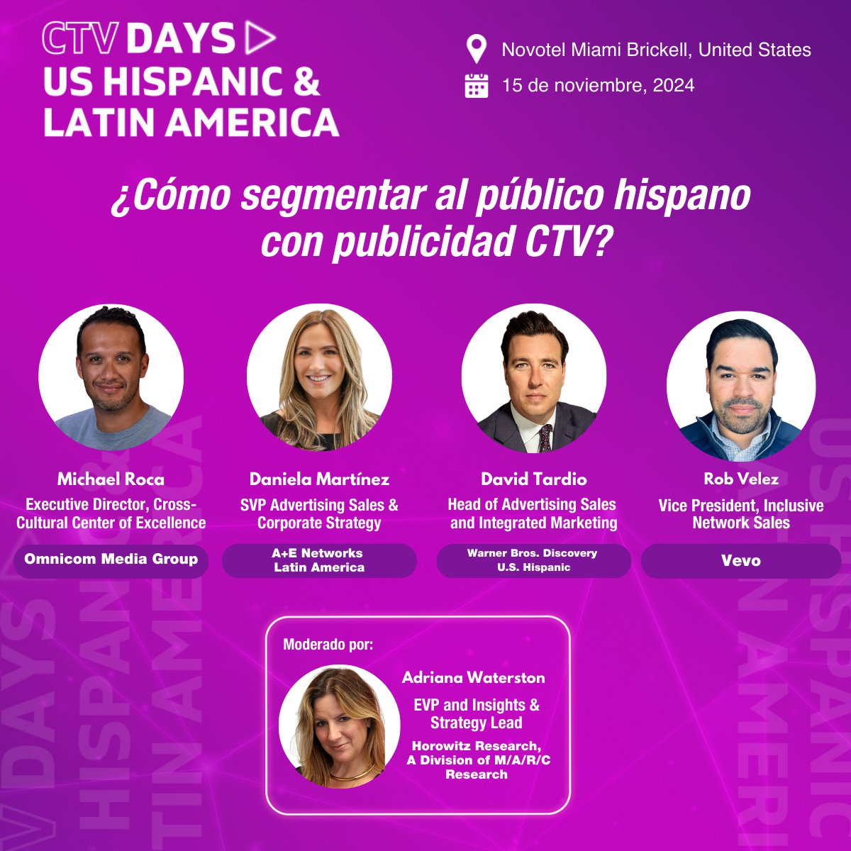¡Llegó el día! 

#CTVDaysUSHispanic está a punto de comenzar. 

No te pierdas en breve el panel de apertura: ¿Cómo segmentar al público hispano con publicidad CTV?

Agenda completa: lnkd.in/eADDwFN9

Compra tu ticket ahora: lnkd.in/eDf2EH5E