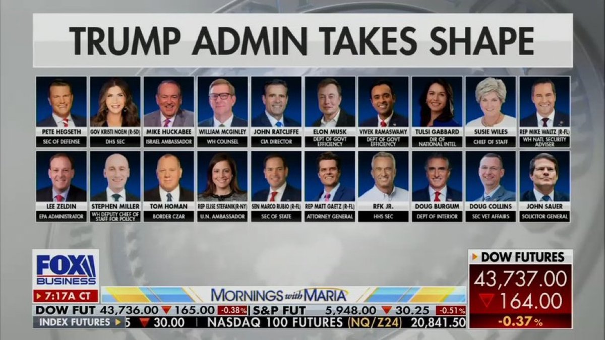 GuntherEagleman's tweet image. What do you think of the cabinet picks for Trump so far?