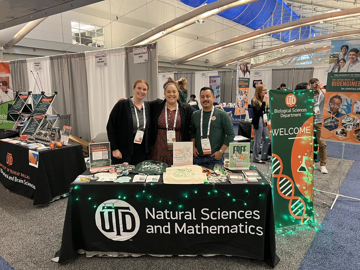 <a href="/ABRCMS/">ABRCMS</a> friends attending #2024ABRCMS here in beautiful Pittsburgh!

Don’t miss <a href="/UTD_Biology/">UT Dallas Biology</a> <a href="/UTDScience/">UTD Natural Sciences & Math</a> TODAY at BOOTH 1135! 

We have PhD &amp; MS programs in Mol &amp; Cell Bio &amp; our neighbors from Neurobio &amp; Bioengineering are here too! 

See you at the booth! <a href="/arimvw/">Whitney M.</a>