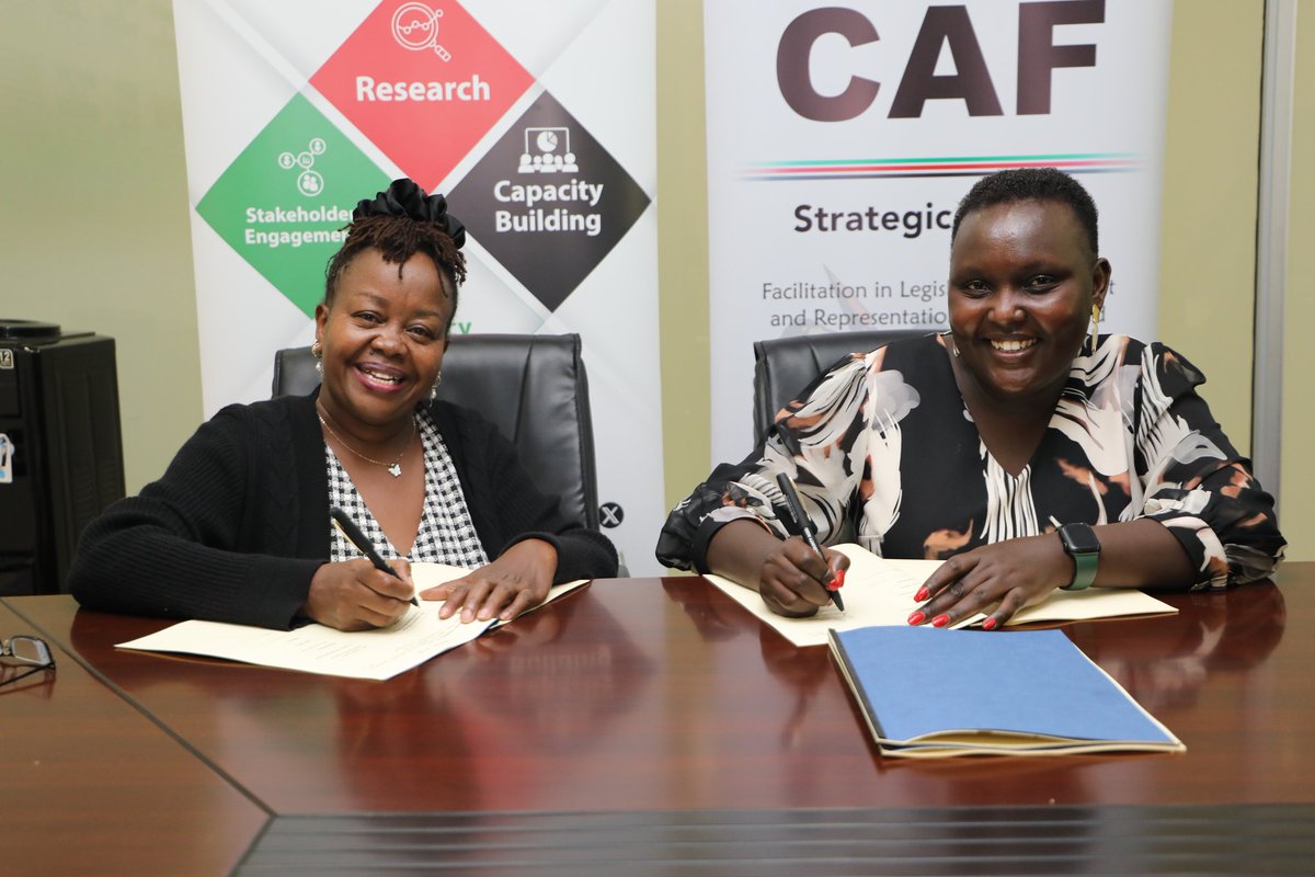 CAF and KICTANET officially signed an MoU on the strategic partnership that aims to enhance ICT policy development, capacity building, and digital transformation in Kenya's 47 County Assemblies. Together, we are committed to driving innovation and advancing governance thro' Tech.