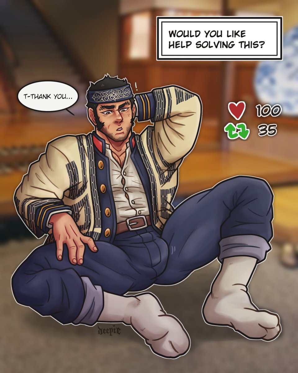 GothDeepie's tweet photo. Tanigaki Strip Game Round 2 🔥✨

Let's go! Tanigaki's clothes look like they're about to explode over his big bulk, let's give him a hand to solve that! https://t.co/VEHH7W6JSZ
