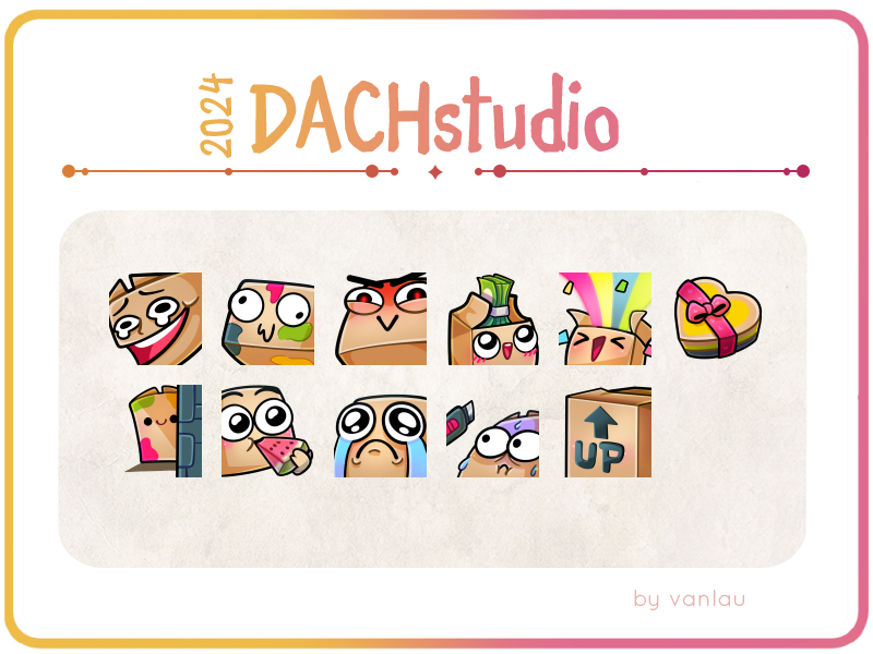Da das DACHstudio wieder KistenEmotes nutzen kann, einige der neuen Emotes für den Discord (´▽`ʃ♡ƪ)
