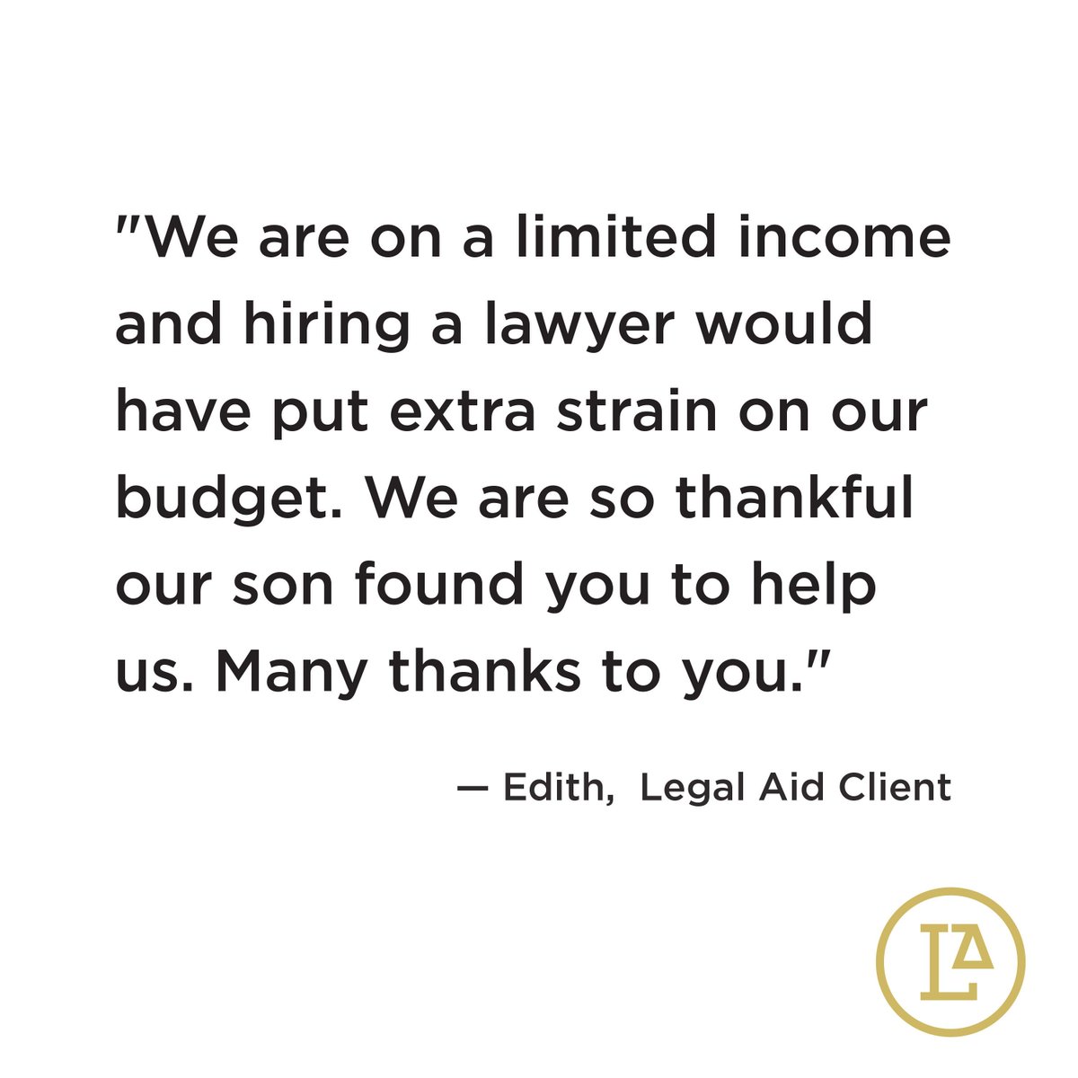 LegalAidTweets's tweet photo. Whether fighting an eviction, securing veterans' benefits, or protecting a family from abuse, everyone deserves civil legal help. But not everyone can an attorney. We stand with our neighbors so they don't have to fight alone.

#ClientQuote #JusticeForAll #TGIF https://t.co/aSghXHHZlo