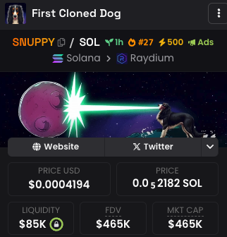 Snuppysol's tweet photo. $SNUPPY has entered dex trending with 500x BOOST!

https://t.co/6ztU9KPMtZ https://t.co/f2jyQ52Fps