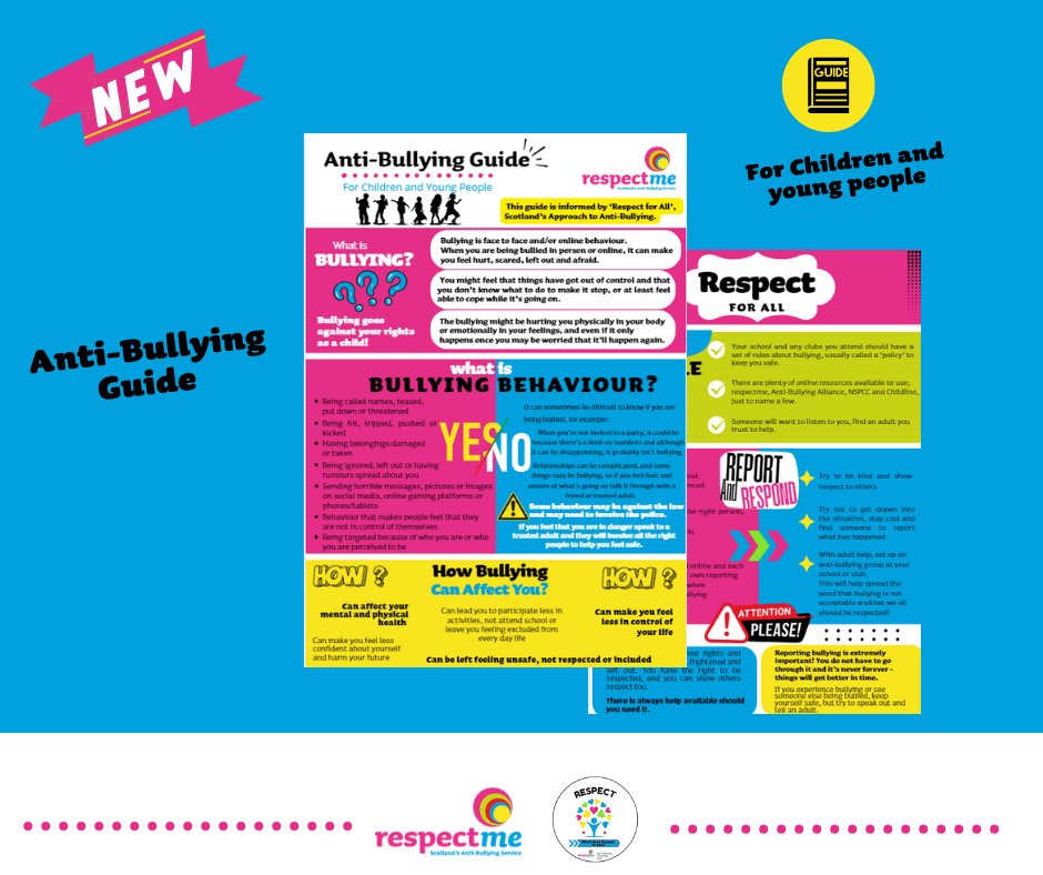 👀Look👀

To support the release the Scottish Government's new guidance, ‘Respect for All’ - we've created a short easy to read guide for children and young people to understand the recent updates to anti-bullying policy in Scotland.

✍️➡️ ow.ly/beF350U7Mlf