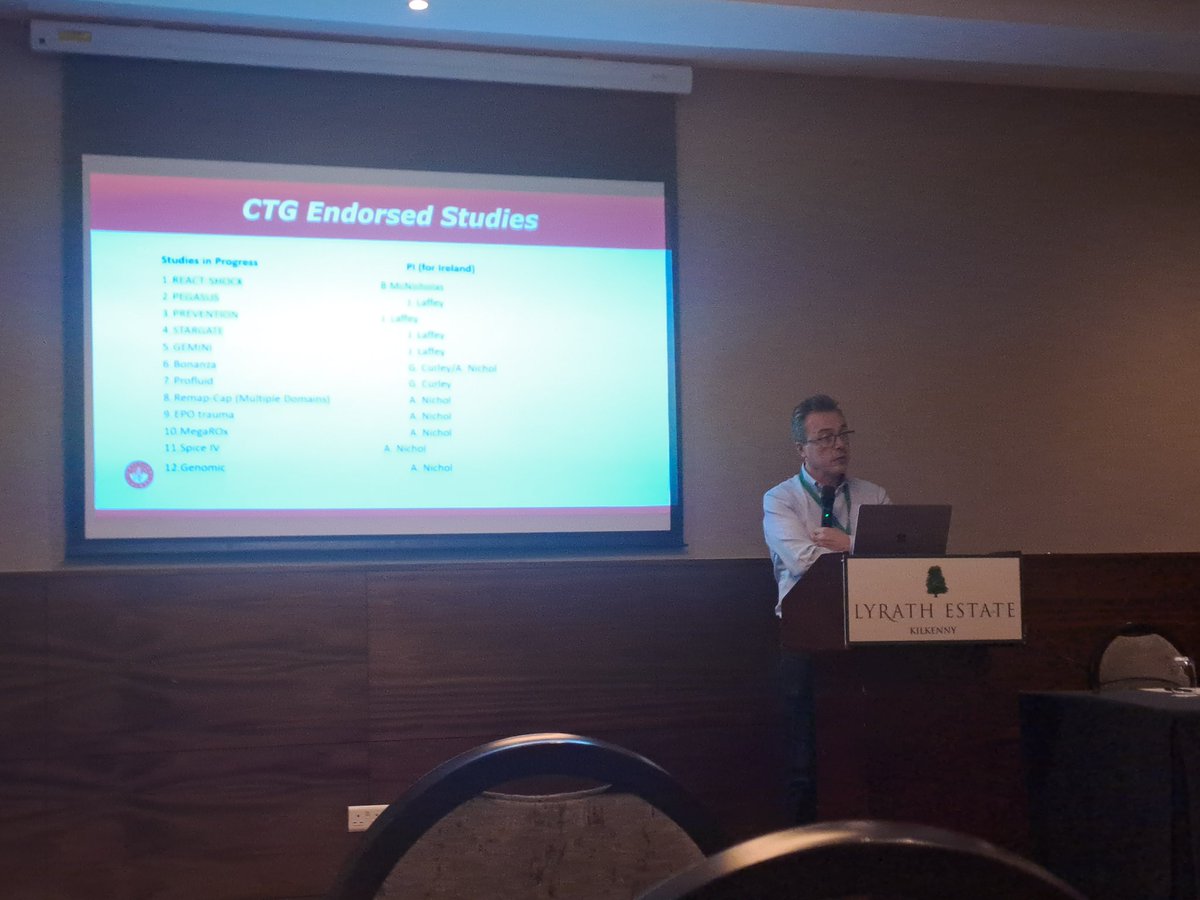 Irish Critical Care Clinical Trials Group (@ccctg_ire) on Twitter photo Our final talk for this session,'CTG Endorsed Studies', presented by <a href="/johnglaffey/">John Laffey</a>, John is providing an outline of current CTG studies #iccctg24 Our final talk for this session,'CTG Endorsed Studies', presented by <a href="/johnglaffey/">John Laffey</a>, John is providing an outline of current CTG studies #iccctg24