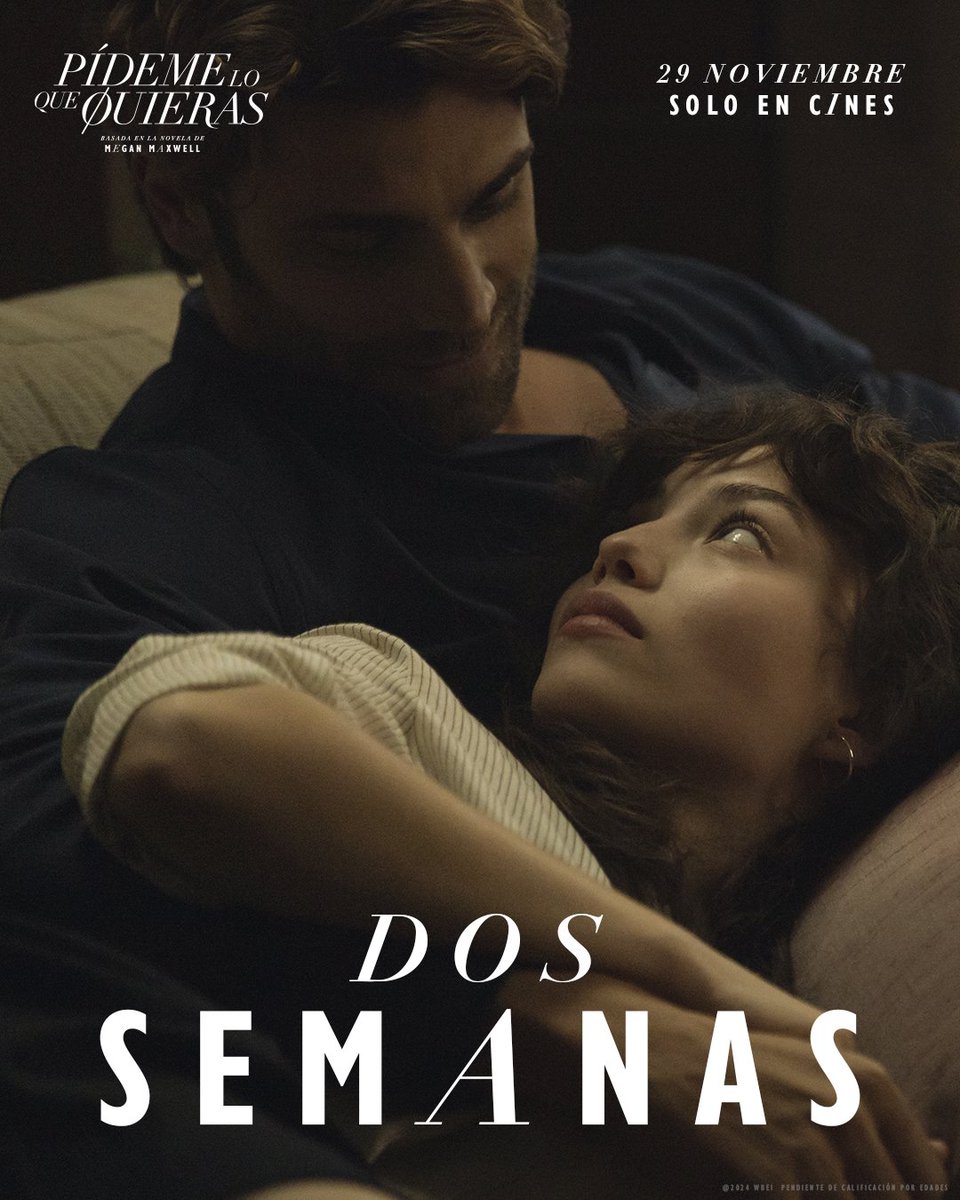 WarnerBrosSpain's tweet photo. En solo 2 semanas llega la pasión a la gran pantalla con #PídemeLoQueQuierasLaPelícula ❤️‍🔥 Basada en el bestseller de Megan Maxwell, dirigida por Lucía Alemany y protagonizada por Gabriela Andrada y Mario Ermito. Estreno el 29 de noviembre, solo en cines. https://t.co/qBHByHLPyk