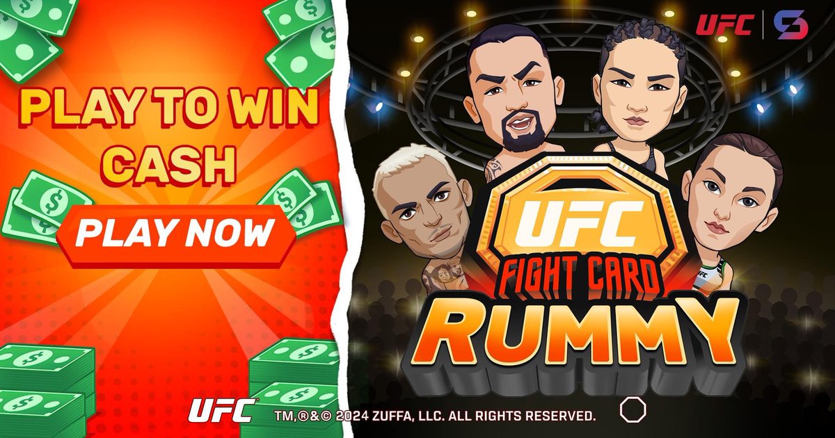 UFC FIGHT CARD RUMMY has expanded its roster and it’s EPIC! 👊🔥 Charles Oliveira, Robert Whittaker, Zhang Weili, and Alexa Grasso have been added to the roster! Join the action to win real CASH prizes and play against other UFC fans! Visit: magmic.com/ufc-fight-card… 

#UFC #Magmic