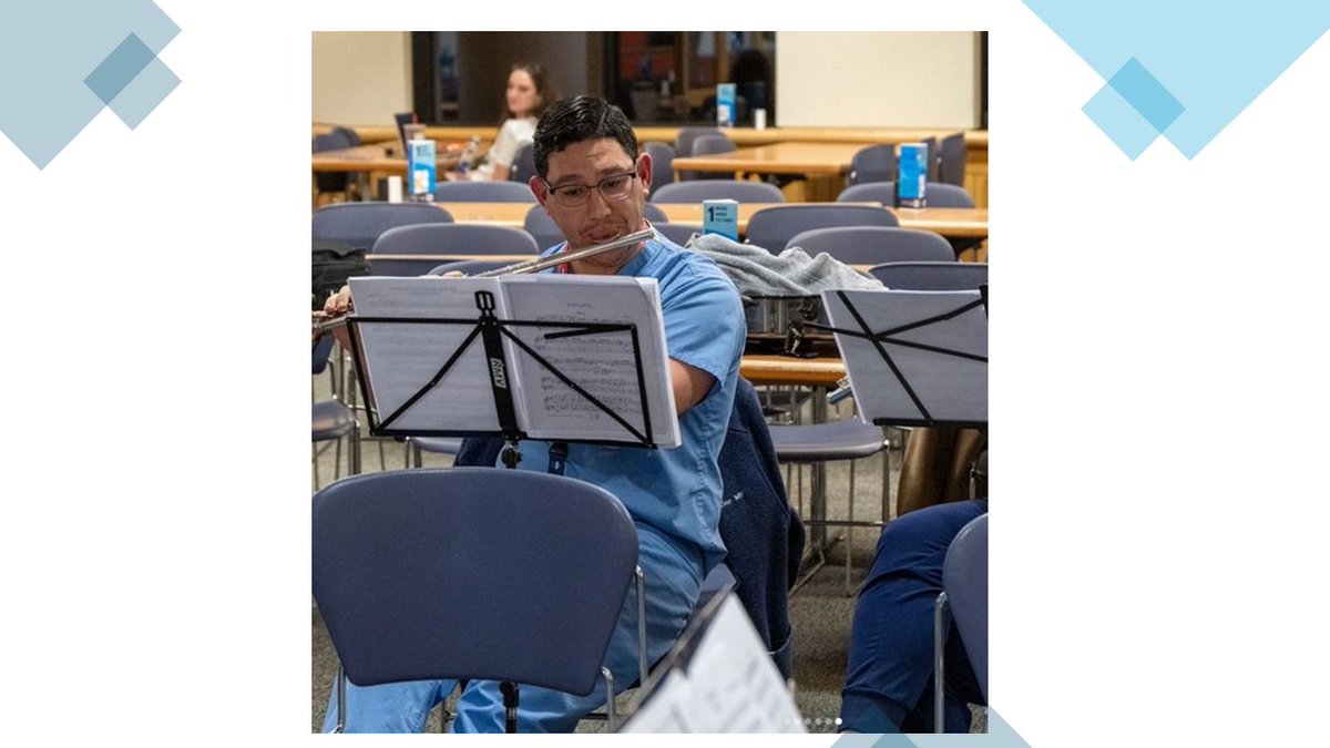UConnNeurosurg's tweet photo. We are thrilled that our PGY4 Anthony Diaz is part of the UConn Health Community Orchestra. Anthony has been playing the flute since middle school and has become quite the virtuoso. 
We are excited to seem all the musicians perform on December 18th 6pm at the Keller Auditorium. https://t.co/HxJFQGooWU
