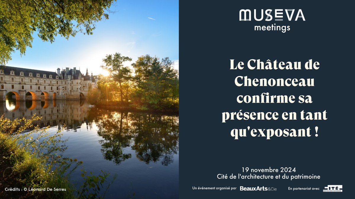 museva_fr's tweet photo. Le Château de Chenonceau participe à #MUSEVAmeetings2024 !

Le château de Chenonceau, vous accueille, de tout temps a cultivé la beauté des rencontres. Car la leçon de Madame Dupin, femme des lumières, est essentielle : ”Etre heureux, c’est rendre heureux. https://t.co/JdCoPzsyue