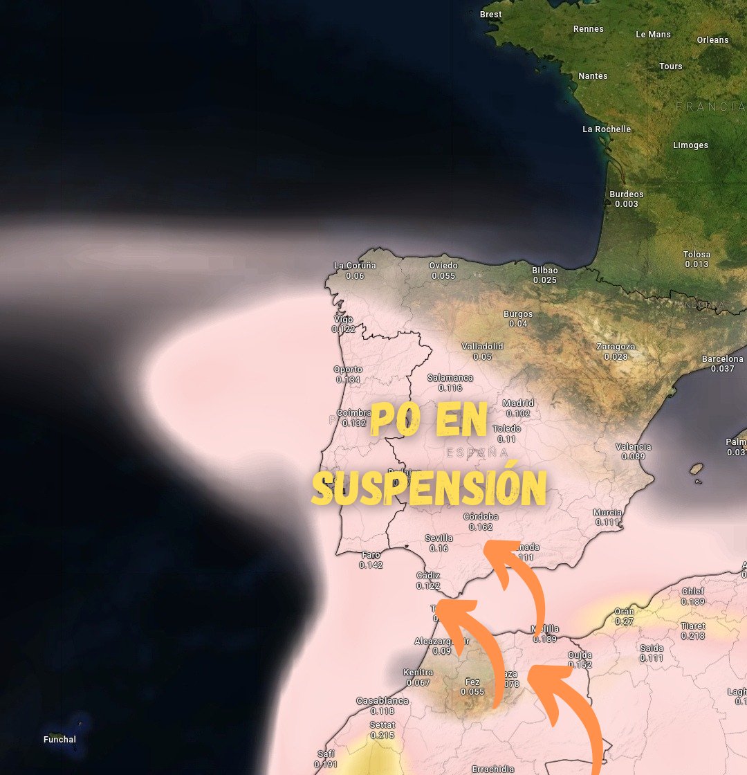 🟤 Nos vindeiros días, especialmente no sur de #Galicia durante toda a fin de semana, notaremos o ceo máis sucio e con menos visibilidade. Isto deberase á entrada dunha masa de po en suspensión dende o continente africano. Parece que agora son moito máis recurrentes..