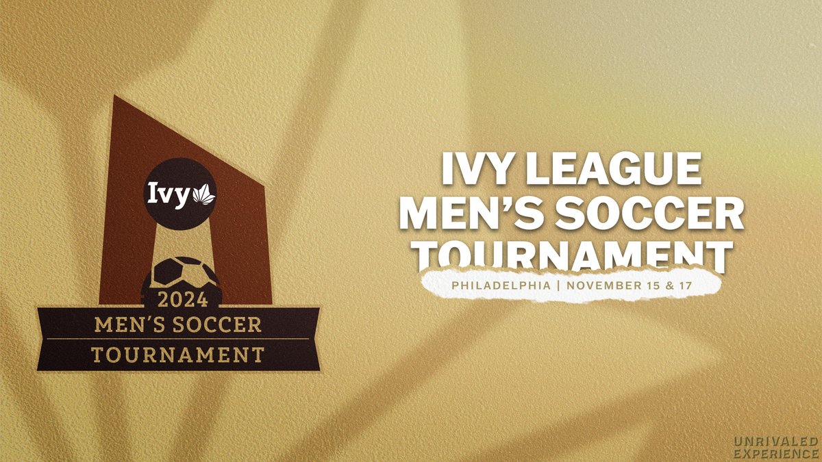 Ivy League (@ivyleague) on Twitter photo ALL ON THE LINE.
The 2024 Ivy League Men's Soccer Tournament begins today with two semifinal matchups! No. 1 <a href="/PennMSoccer/">Penn Men's Soccer</a> vs. No. 4 <a href="/BrownU_MSoccer/">Brown Men's Soccer</a> kicks it off at 3 p.m. before No. 2 <a href="/CornellMSoccer/">Cornell Men's Soccer</a> vs. No. 3 <a href="/PrincetonMSoc/">Princeton Men’s Soccer</a> at 6:30 p.m. Catch the action on ESPN+!🌿⚽️ ALL ON THE LINE.
The 2024 Ivy League Men's Soccer Tournament begins today with two semifinal matchups! No. 1 <a href="/PennMSoccer/">Penn Men's Soccer</a> vs. No. 4 <a href="/BrownU_MSoccer/">Brown Men's Soccer</a> kicks it off at 3 p.m. before No. 2 <a href="/CornellMSoccer/">Cornell Men's Soccer</a> vs. No. 3 <a href="/PrincetonMSoc/">Princeton Men’s Soccer</a> at 6:30 p.m. Catch the action on ESPN+!🌿⚽️