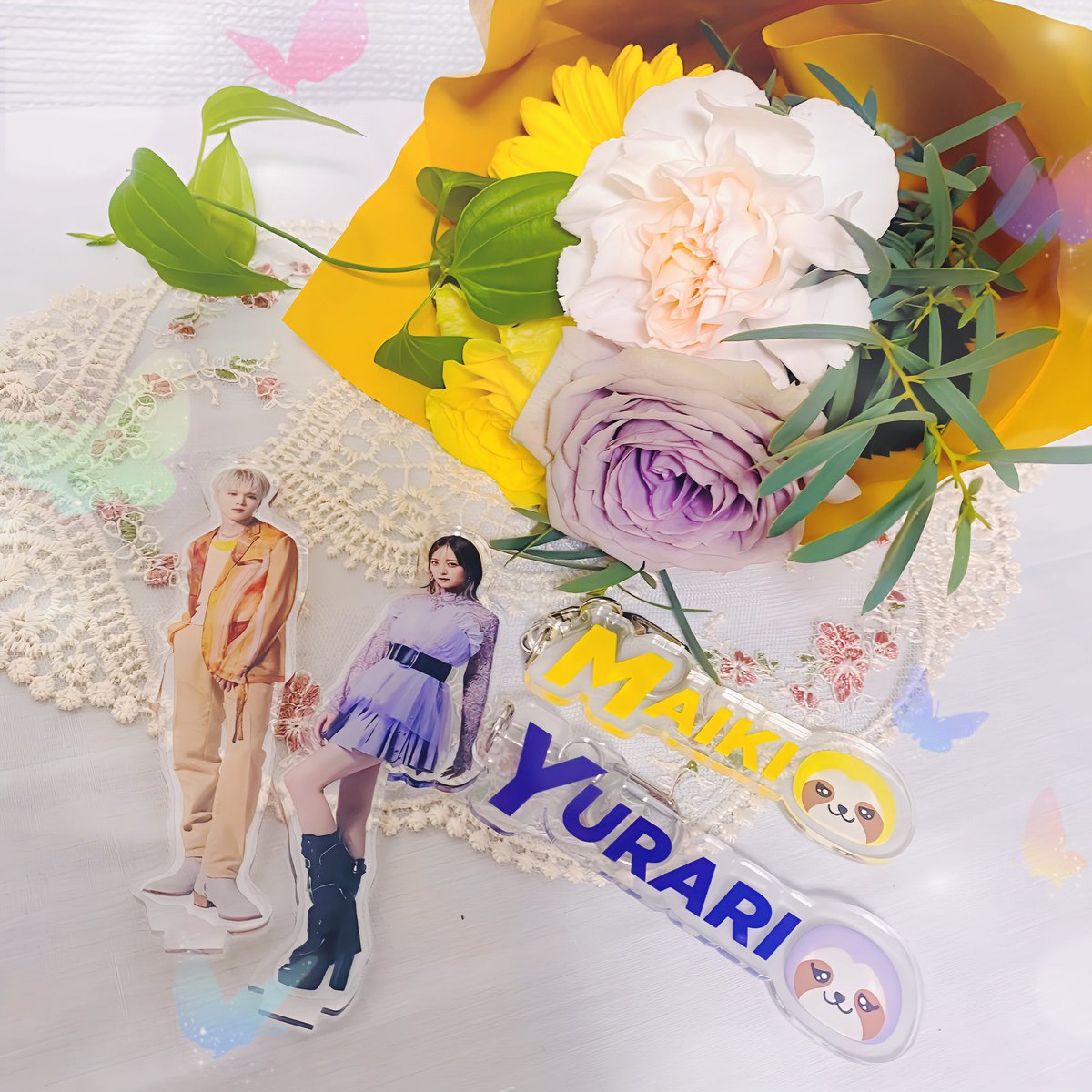 s_mik_n's tweet photo. まいゆらカラーの花束もらいました💛💜

出会ってくれてありがとう💐 https://t.co/lDgQ2a8c4N