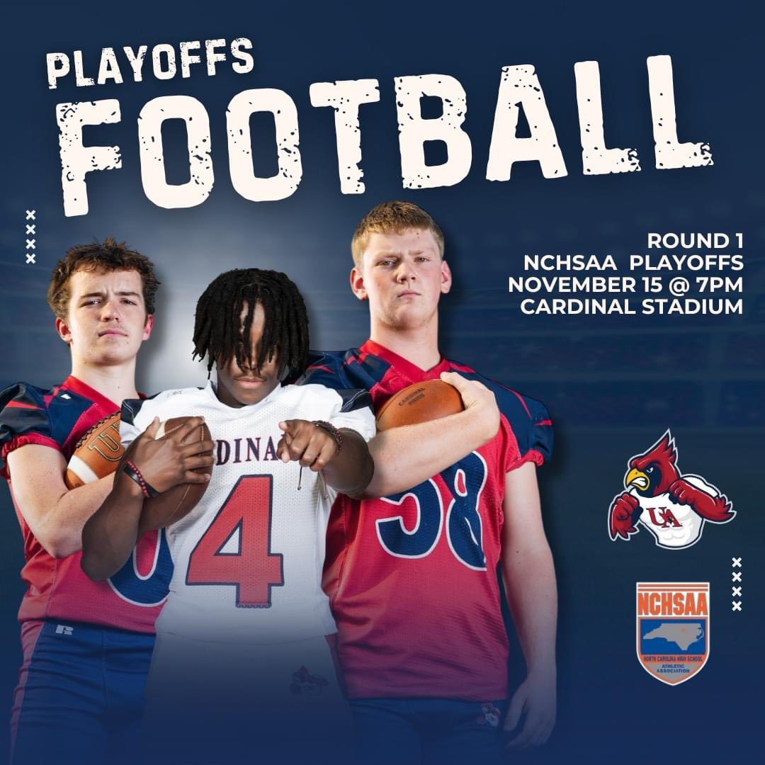 UACharterSchool (@uacharterschool) on Twitter photo Football playoffs begin tonight! UA plays at home at 7pm. Tickets on GoFan.co. No CAC passes. Go Cards! <a href="/CardinalPrideFB/">Union Academy Football</a> <a href="/UAathletics/">Union Academy Athletics</a> #weareUA Football playoffs begin tonight! UA plays at home at 7pm. Tickets on GoFan.co. No CAC passes. Go Cards! <a href="/CardinalPrideFB/">Union Academy Football</a> <a href="/UAathletics/">Union Academy Athletics</a> #weareUA