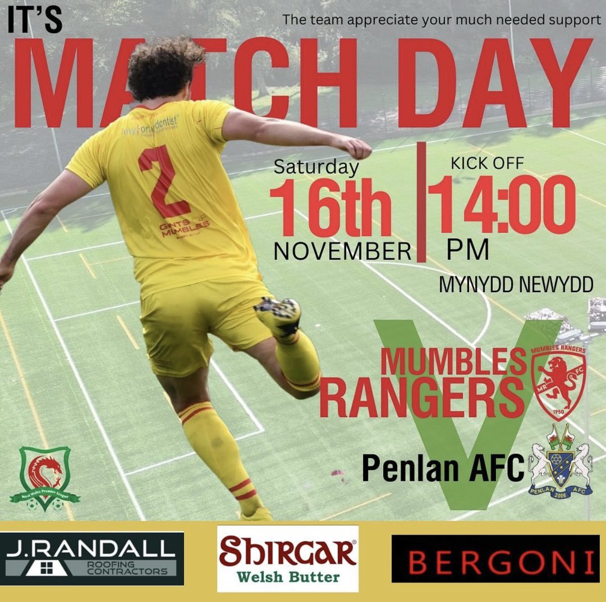 Mumbles Rangers (@mumblesseniors) on Twitter photo π¦ Fixture π¦
This Saturday our first team take on <a href="/PenlanAFC/">Penlan AFC</a> away in a 14:00pm kick off. While our second team take on <a href="/waungalaxysnrs/">Waunarlwydd Galaxy Seniors</a> at home in a 12:15pm kick off.
Please come and support the boys π¦ π¦ Fixture π¦
This Saturday our first team take on <a href="/PenlanAFC/">Penlan AFC</a> away in a 14:00pm kick off. While our second team take on <a href="/waungalaxysnrs/">Waunarlwydd Galaxy Seniors</a> at home in a 12:15pm kick off.
Please come and support the boys π¦