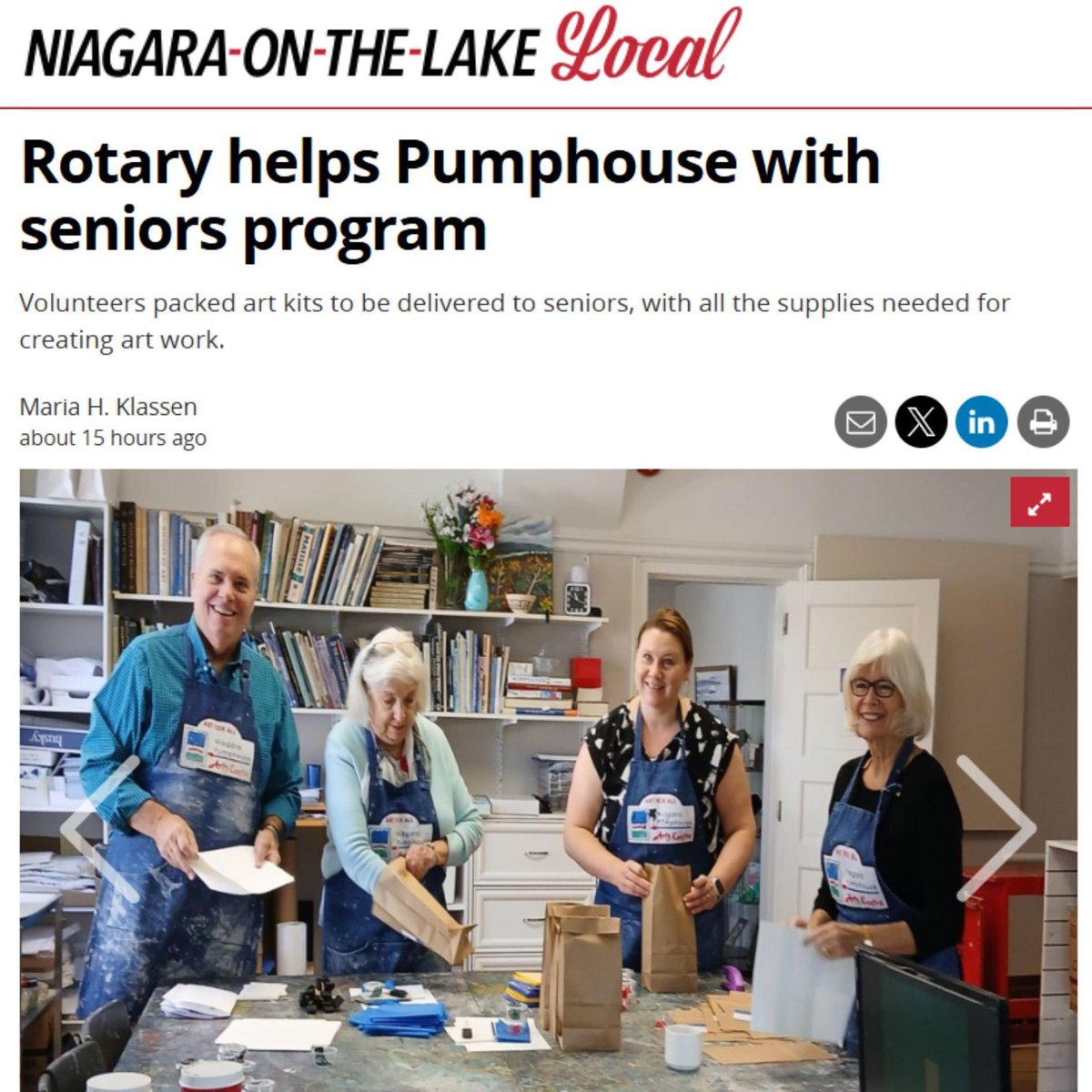 NOTLRotary (@notlrotary) on Twitter photo Thanks to Chris Hatch, Cindy Grant & Jeannie Manning for helping the <a href="/pumphouse_arts/">Niagara Pumphouse</a> pack kits for the Continuing Arts Recollective Experience (CARE) program, an initiative our club sponsors. CARE enriches the lives of our elderly through art๐จ๐
#Rotary #Volunteer Thanks to Chris Hatch, Cindy Grant & Jeannie Manning for helping the <a href="/pumphouse_arts/">Niagara Pumphouse</a> pack kits for the Continuing Arts Recollective Experience (CARE) program, an initiative our club sponsors. CARE enriches the lives of our elderly through art๐จ๐
#Rotary #Volunteer