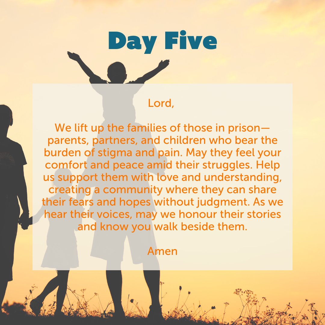 🙏 Day 5 // Today pray for those burdened by imprisonment. Matthew 11:28 offers rest:

"Come to me, all you who are weary... and I will give you rest." – Matthew 11:28

Take action &amp; support: prisonersweek.org.uk/charter 💖🕊️