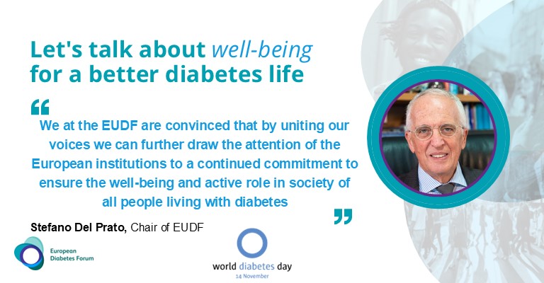 #WorldDiabetesDay is a global occasion for people with diabetes, healthcare professionals, advocates, policymakers and the public to unite to raise awareness of and take action on diabetes.
Get involved in this #WorldDiabetesDay and support our call for well-being to be put at