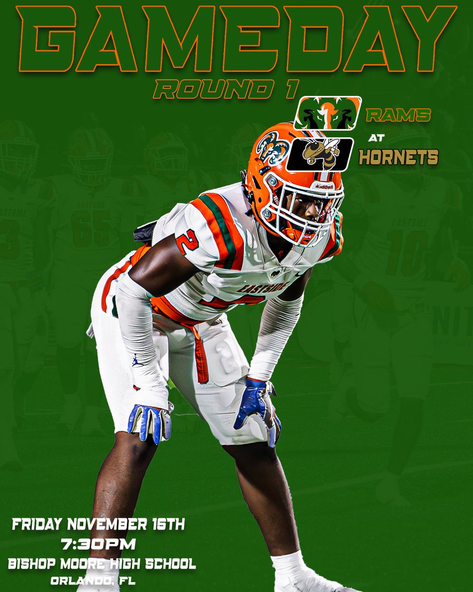 Coach Nate (@shotxcoach) on Twitter photo Playoff football tonight! <a href="/EHSRamsFootball/">Eastside Football 🐏🏈</a> at Bishop Moore 7:30pm
#Ramily #TheBestside Playoff football tonight! <a href="/EHSRamsFootball/">Eastside Football 🐏🏈</a> at Bishop Moore 7:30pm
#Ramily #TheBestside