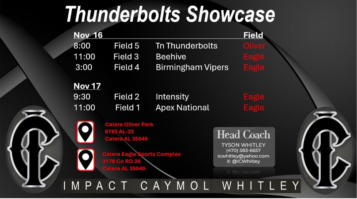 tyswhi19's tweet image. Cant wait to see you in Alabama. Schedule for Nov 16-17.